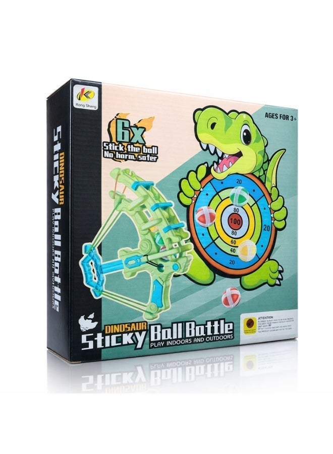 Dinosaur Sticky With 6 Balls Target Shooting Game for Kids 3+ – Safe Sticky Balls Bow Toy - Image 4